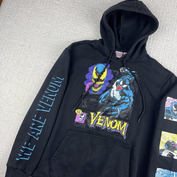 Limited Edition Marvel Hoodie Men’s M Black Venom Comic Graphic Sweatshirt Read* - Picture 3 of 16